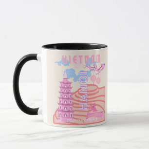 Mug Vietnam Travel Art, rose
