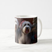 Mug Vieux anglais Cheepdog Snowy Sleigh Décor de Noël (Devant droit)