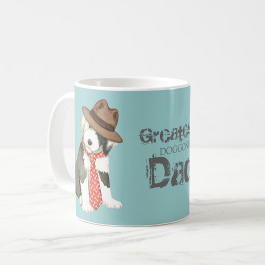 Mug Vieux anglais Sheepdog Papa (Devant gauche)