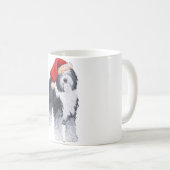 Mug Vieux anglais Sheepdog Santa Hat (Devant droit)