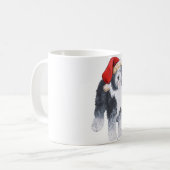 Mug Vieux anglais Sheepdog Santa Hat (Devant gauche)