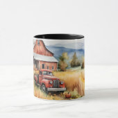Mug Vieux camionnette et grenier rouge à l'automne (Centre)