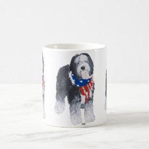 Mug Vieux chien de berger anglais patriotique