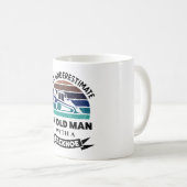 Mug Vieux homme avec Backhoe Funny Excavator Dads cade (Devant droit)