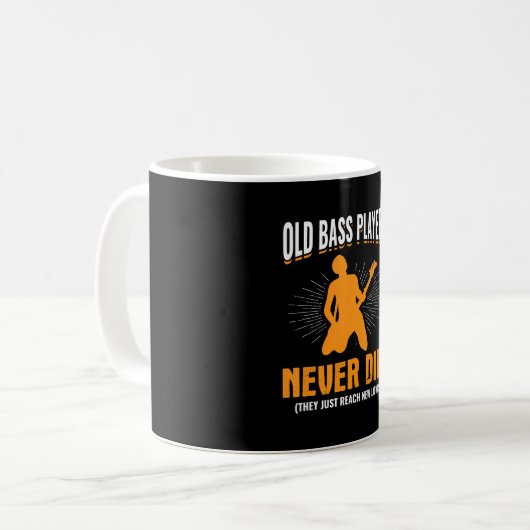 Mug Vieux Lecteurs De Basse Ne Meurent Jamais Baid Bas (Devant gauche)