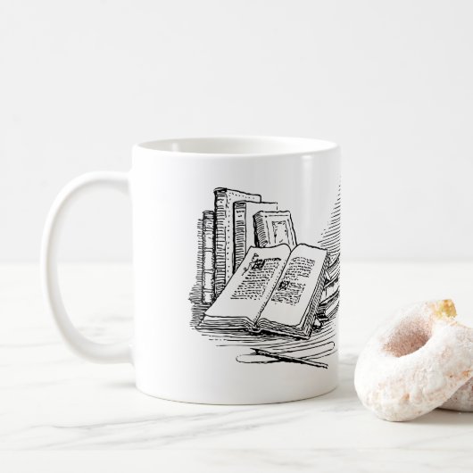 Mug Vieux livre drawing|| juste un plus de chapitre (Avec donut)
