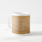 Mug vieux pont de Brooklyn de carte postale (Devant gauche)
