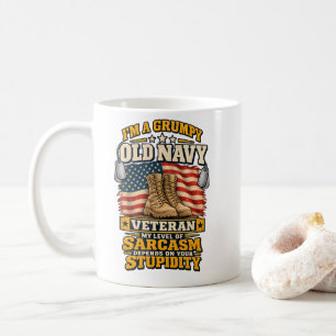 Mug Vieux Vétéran de la Marine Américain Sarcasme Dépe