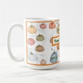 Mug Vignes colorées aquarelle patch citrouille (Gauche)