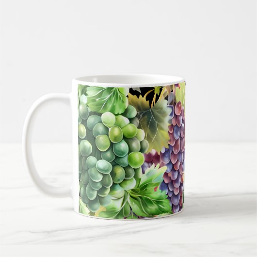 Mug Vignoble collage de raisin rouge vert grappes vign (Gauche)