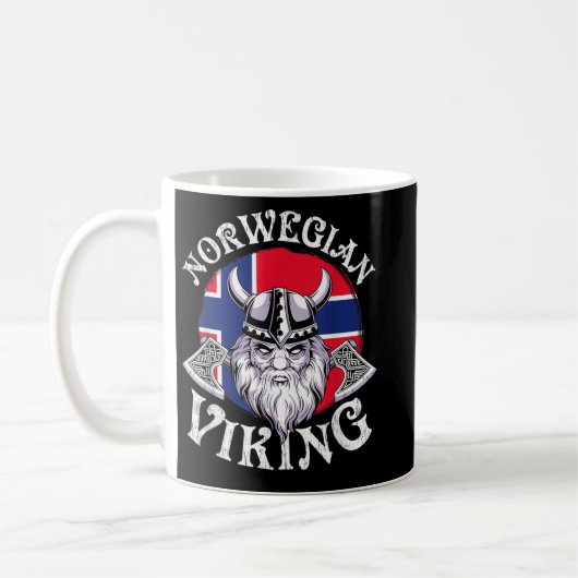 Mug Viking Drôle Norvège Drapeau Vikings (Gauche)
