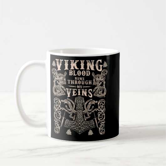 Mug Viking Hammer Viking Blood Runs Through My Veins (Gauche)