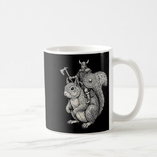 Mug Viking Riding Squirrel Funny Warrior Art  (Droite)