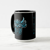 Mug Viking, symbole bleu, graphique numérique (Devant gauche)