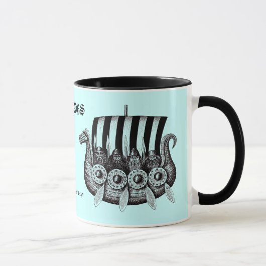Mug Vikings dans le dessin noir et blanc d'encre de (Droite)