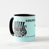 Mug Vikings dans le dessin noir et blanc d'encre de (Devant gauche)
