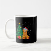 Mug Vilain Golden Retriever Santa Hat lumières de Noël (Gauche)