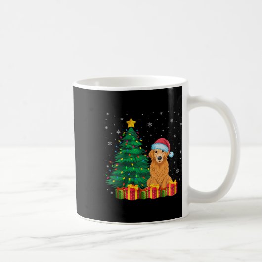 Mug Vilain Golden Retriever Santa Hat lumières de Noël (Droite)