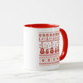 Mug Vilain joyeux pull de Noël guitare acoustique (Devant droit)