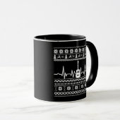 Mug Vilain joyeux pull de Noël guitare acoustique (Devant droit)