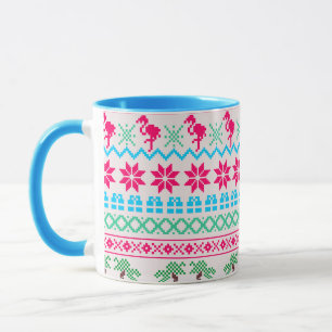 Mug Vilain pull de Noël Flamant rose Tropical