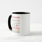 Mug Vilain pull de Noël vintage course (Devant gauche)