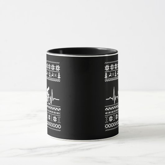 Mug Vilain pull Joyeux Noël à vélo (Centre)