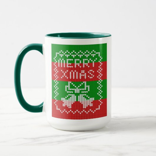 Mug Vilain pull motif sonnettes Joyeux fils Xmas (Gauche)