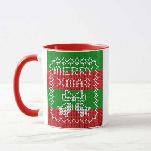Mug Vilain pull motif sonnettes Joyeux fils Xmas (Gauche)