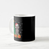 Mug Vilain Weimaraner Santa Hat Feux de Noël Chien Log (Devant gauche)