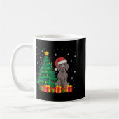 Mug Vilain Weimaraner Santa Hat Feux de Noël Chien Log (Gauche)
