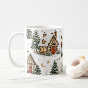 Mug Village de Noël cosy avec cottages enneigés