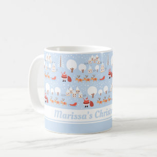 Mug Village de Noël de Père Noël Festive et Rindeer am