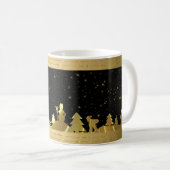 Mug Village de Noël Noir Et Or (Devant droit)