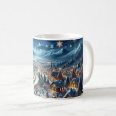 Mug Village de Noël Peinture sur scène neigeuse (Devant droit)