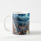 Mug Village de Noël Peinture sur scène neigeuse (Gauche)