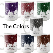 Mug Village de Noël rustique vert Chevron tricoté 