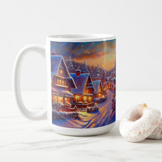 Mug Village d'hiver (Avec donut)