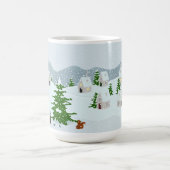 Mug Village d'hiver avec neige, lapin, écureuil et pin (Centre)