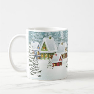 Mug Village d'hiver : paysage enneigé