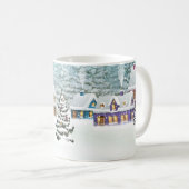 Mug Village paysage d'hiver avec maisons couvertes de  (Devant droit)