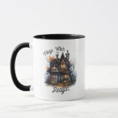 Mug Village Sorcière mignonne Maison hantée Halloween (Gauche)