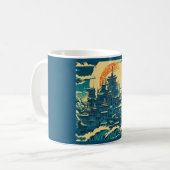 Mug Ville d'Atlantis 2 - Style Woodblock (Devant gauche)