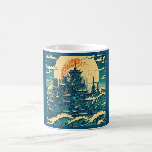 Mug Ville d'Atlantis 2 - Style Woodblock (Centre)