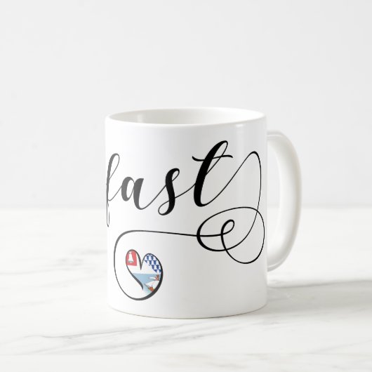 Mug Ville de Belfast Drapeau dans le coeur (Devant droit)