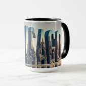 Mug Ville De Chicago Avec Réflexion De L'Eau (Devant droit)