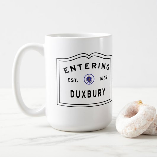 Mug Ville de Duxbury Massachusetts (Avec donut)
