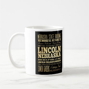 Mug Ville de Lincoln d'art de typographie du Nébraska