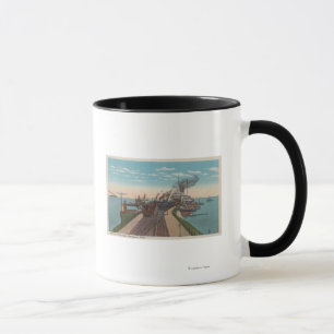 Mug Ville de Mackinaw, MI - vue des docks de ferry