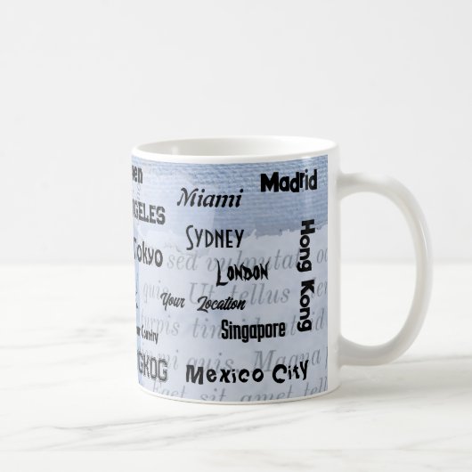 Mug ville de Mega bleu bébé (Droite)